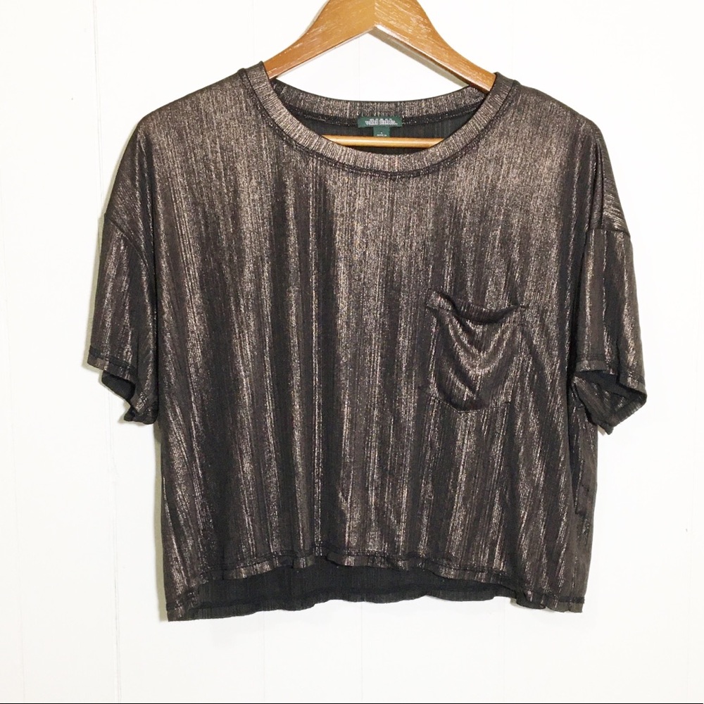 Wild Fable Metallic Bronze Crop Top